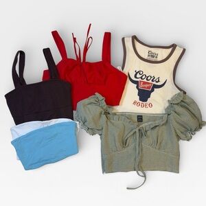 XSMALL BUNDLE 11 Total Assorted Tops Going Out Crop Tops Misc